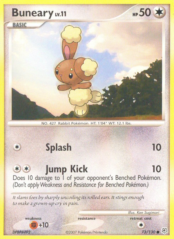 Buneary 73/130 Pokémon Diamond & Pearl (2007) English card — catalogue reference