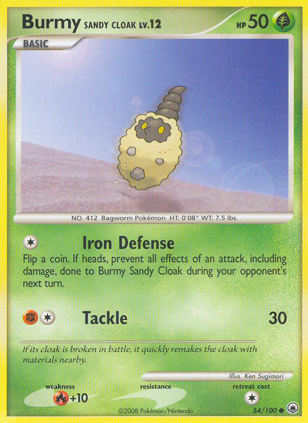 Burmy Sandy Cloak 54/100 Pokémon Majestic Dawn (2008) English card — catalogue reference