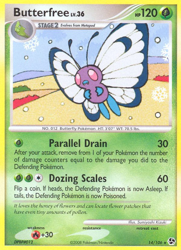 Butterfree 14/106 Pokémon Great Encounters (2008) English card — catalogue reference