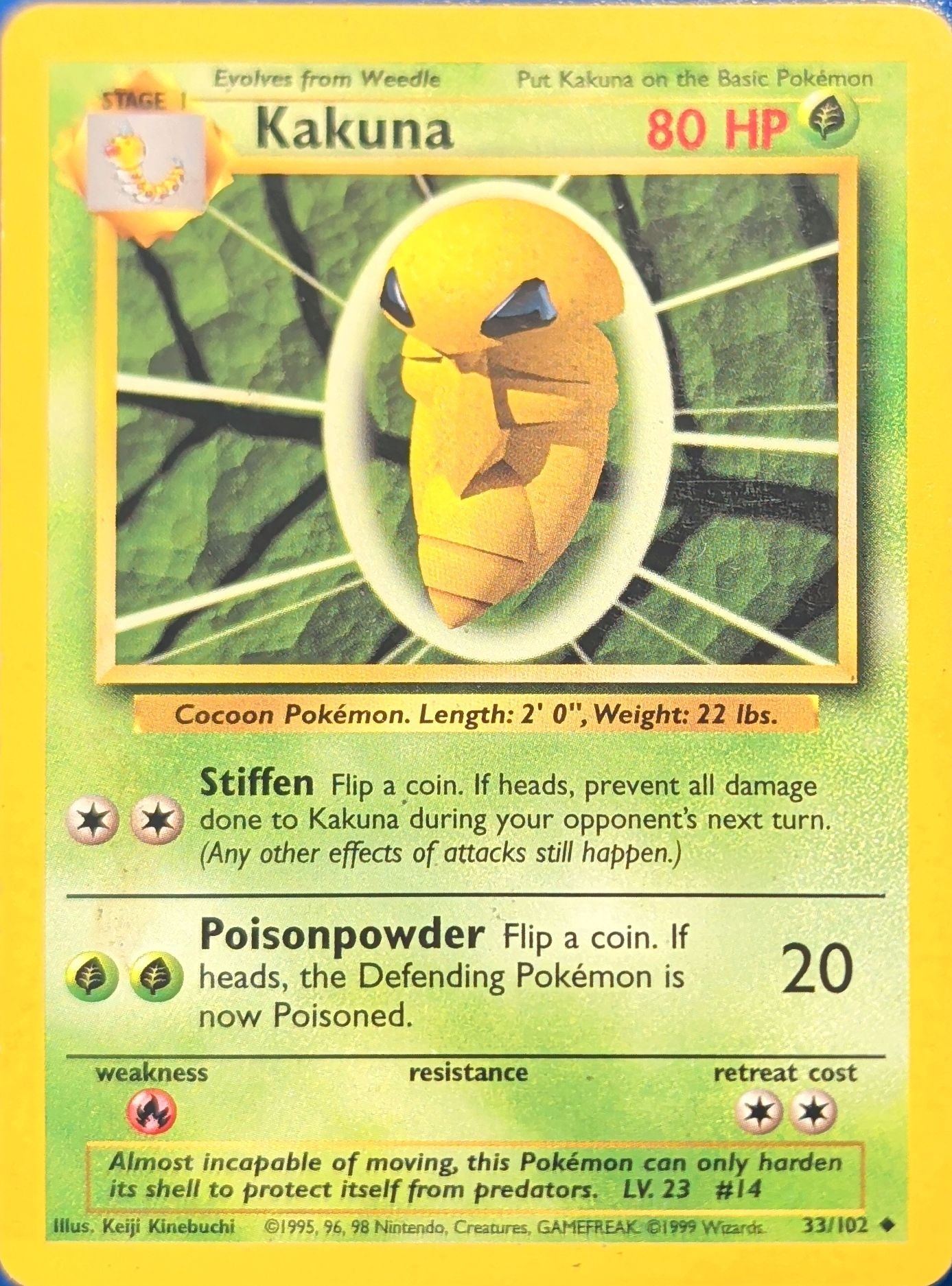 Kakuna Uncommon Base Set 033/102 MP