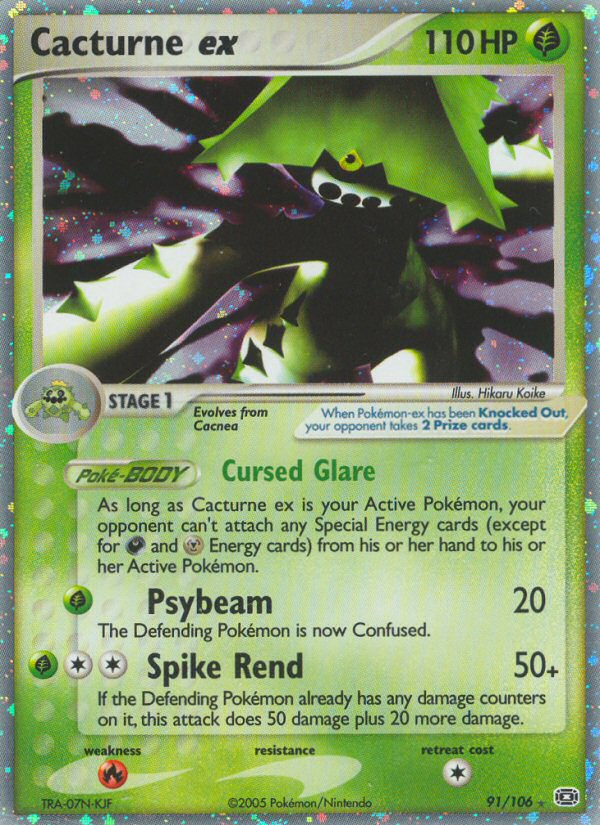 Cacturne ex 91/106 Pokémon EX Emerald (2005) English card — catalogue reference
