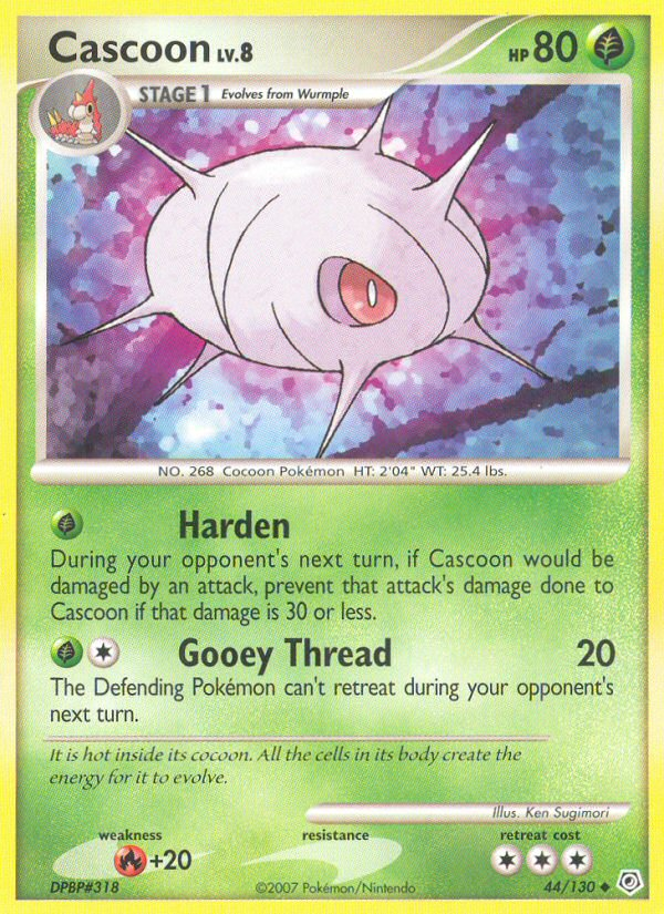 Cascoon 44/130 Pokémon Diamond & Pearl (2007) English card — catalogue reference