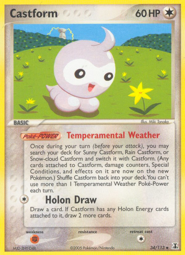 Castform 34/113 Pokémon EX Delta Species (2005) English card — catalogue reference