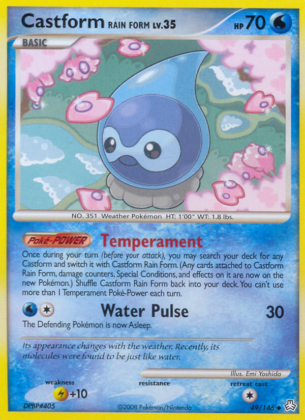 Castform Rain Form 49/146 Pokémon Legends Awakened (2008) English card — catalogue reference