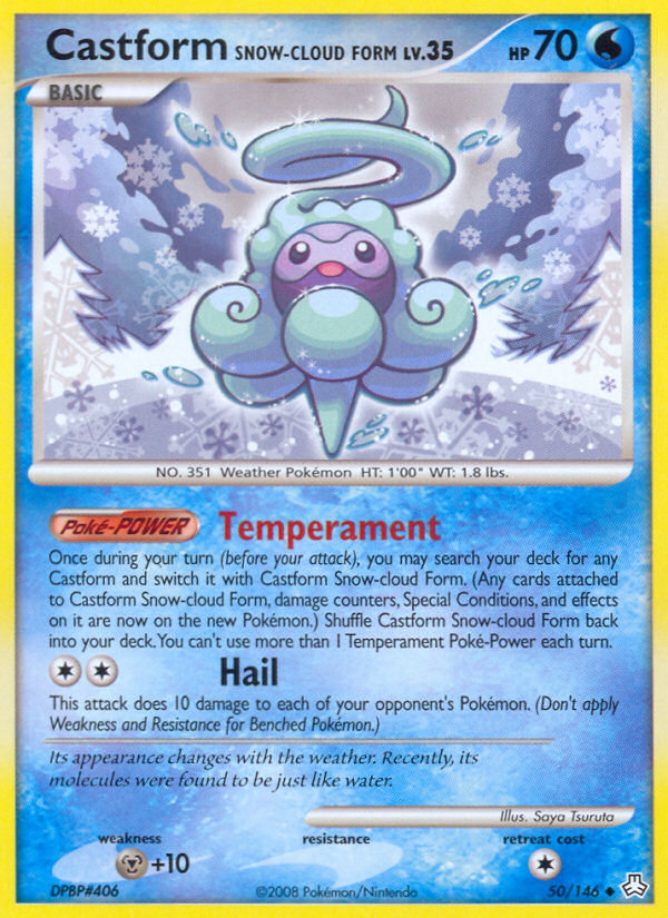 Castform Snow-Cloud Form 50/146 Pokémon Legends Awakened (2008) English card — catalogue reference