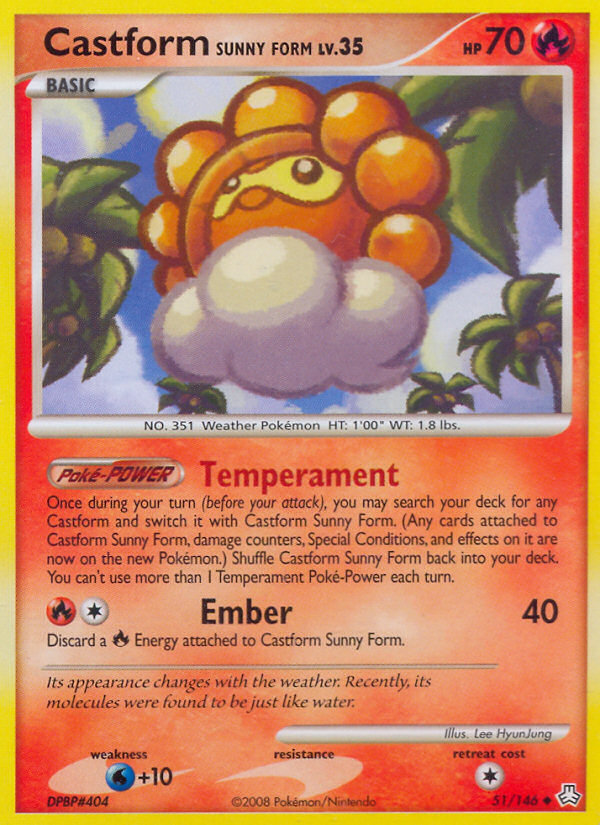 Castform Sunny Form 51/146 Pokémon Legends Awakened (2008) English card — catalogue reference