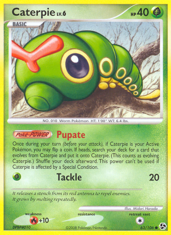 Caterpie 63/106 Pokémon Great Encounters (2008) English card — catalogue reference