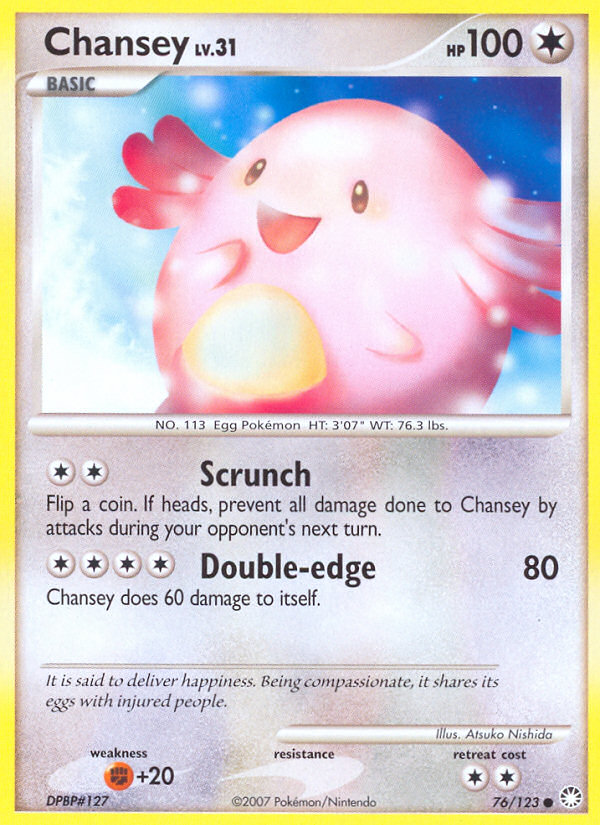 Chansey 76/123 Pokémon Mysterious Treasures (2007) English card — catalogue reference