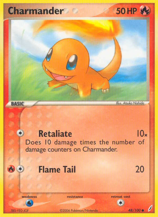 Charmander 48/100 Pokémon EX Crystal Guardians (2006) English card — catalogue reference