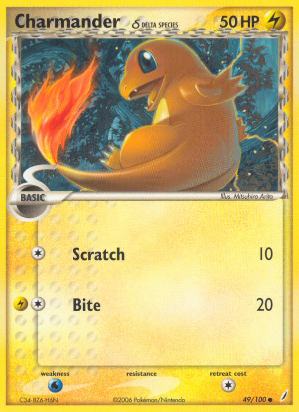 Charmander δ 49/100 Pokémon EX Crystal Guardians (2006) English card — catalogue reference