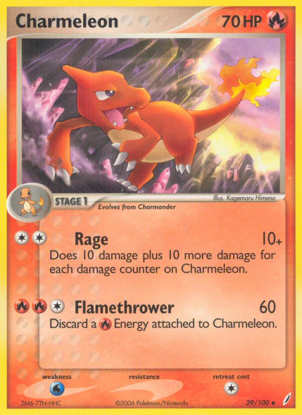 Charmeleon 29/100 Pokémon EX Crystal Guardians (2006) English card — catalogue reference