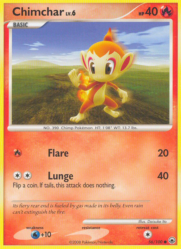 Chimchar 56/100 Pokémon Majestic Dawn (2008) English card — catalogue reference