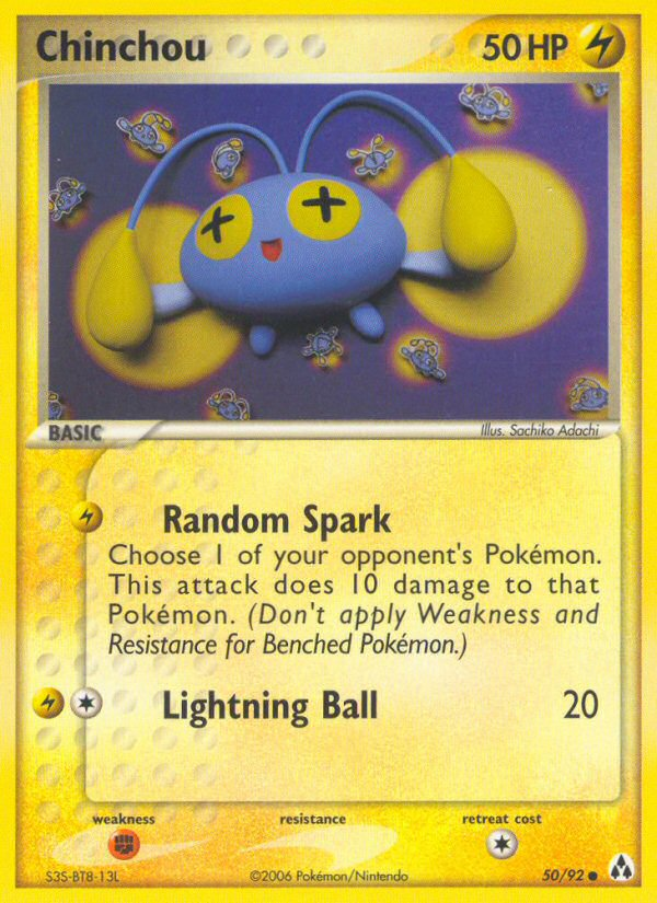 Chinchou 50/92 Pokémon EX Legend Maker (2006) English card — catalogue reference