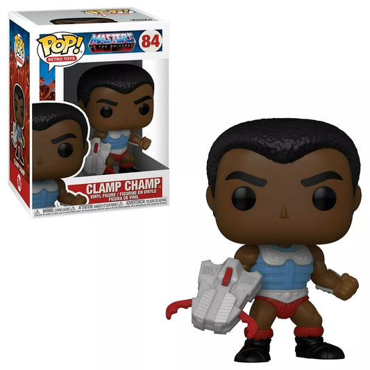 Funko Pop! figurine of Clamp Champ with packaging in the background