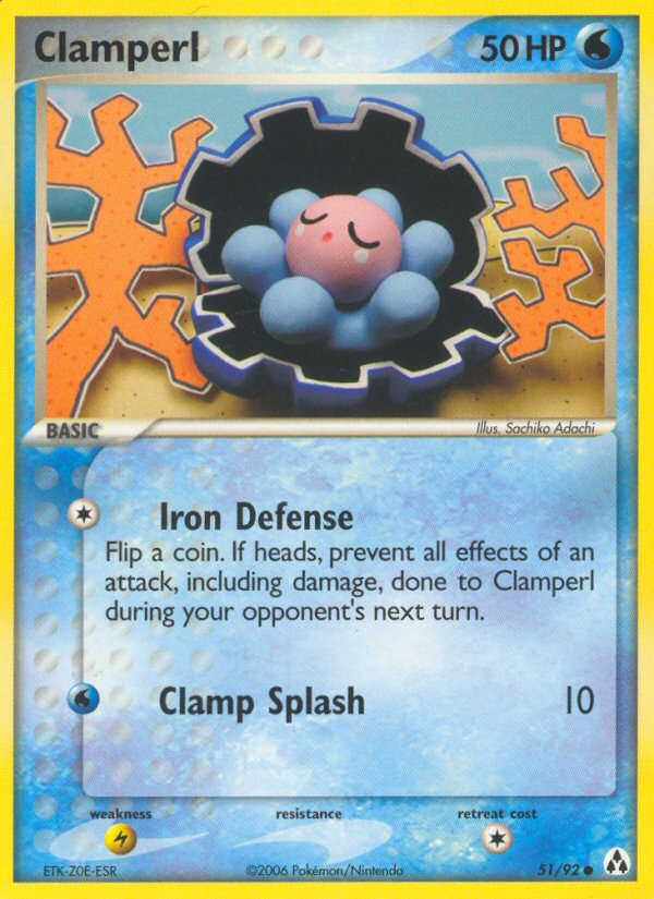Clamperl 51/92 Pokémon EX Legend Maker (2006) English card — catalogue reference