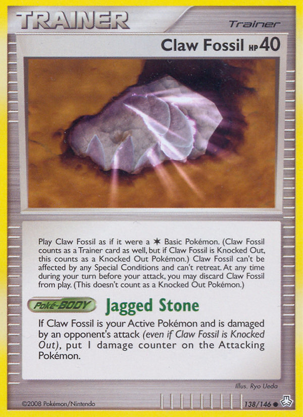 Claw Fossil 138/146 Pokémon Legends Awakened (2008) English card — catalogue reference