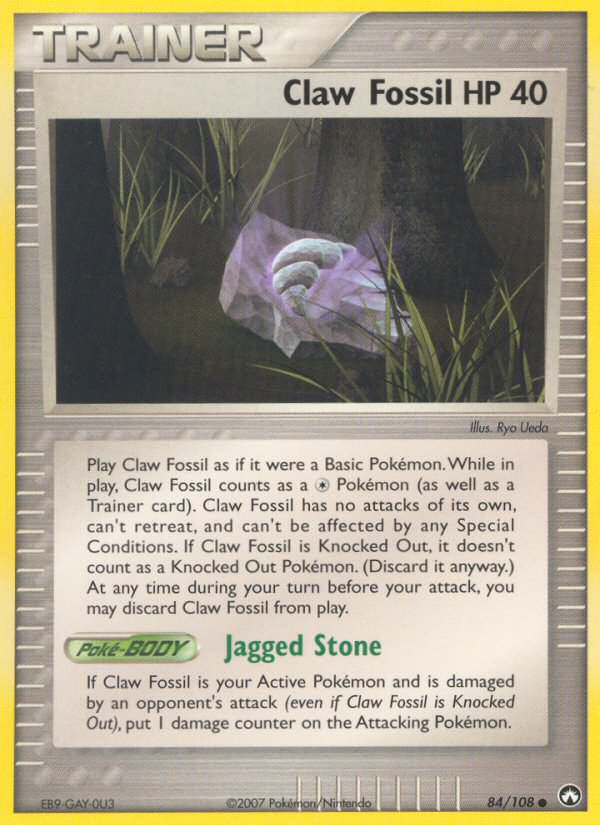 Claw Fossil 84/108 Pokémon EX Power Keepers (2007) English card — catalogue reference