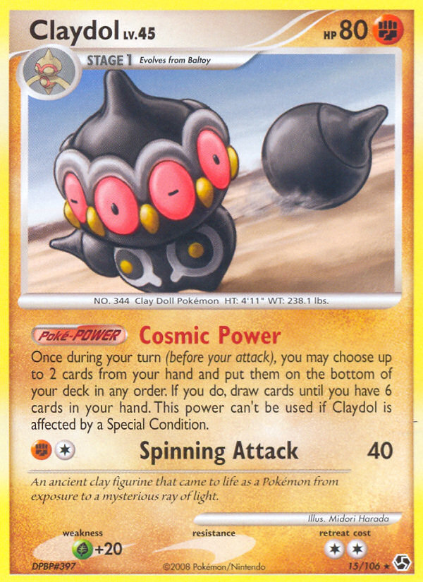 Claydol 15/106 Pokémon Great Encounters (2008) English card — catalogue reference
