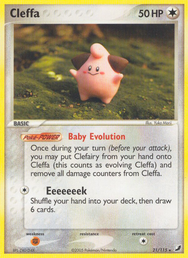 Cleffa 21/115 Pokémon EX Unseen Forces (2005) English card — catalogue reference