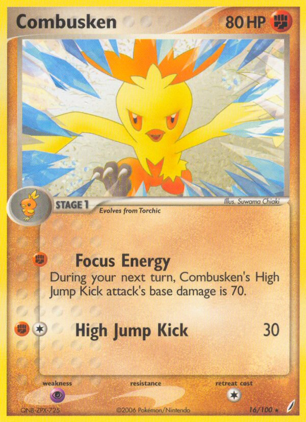 Combusken 16/100 Pokémon EX Crystal Guardians (2006) English card — catalogue reference