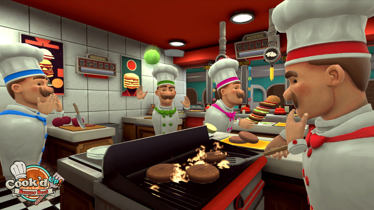 Cook'd Up multiplayer VR cooking chefs grilling burgers and assembling orders