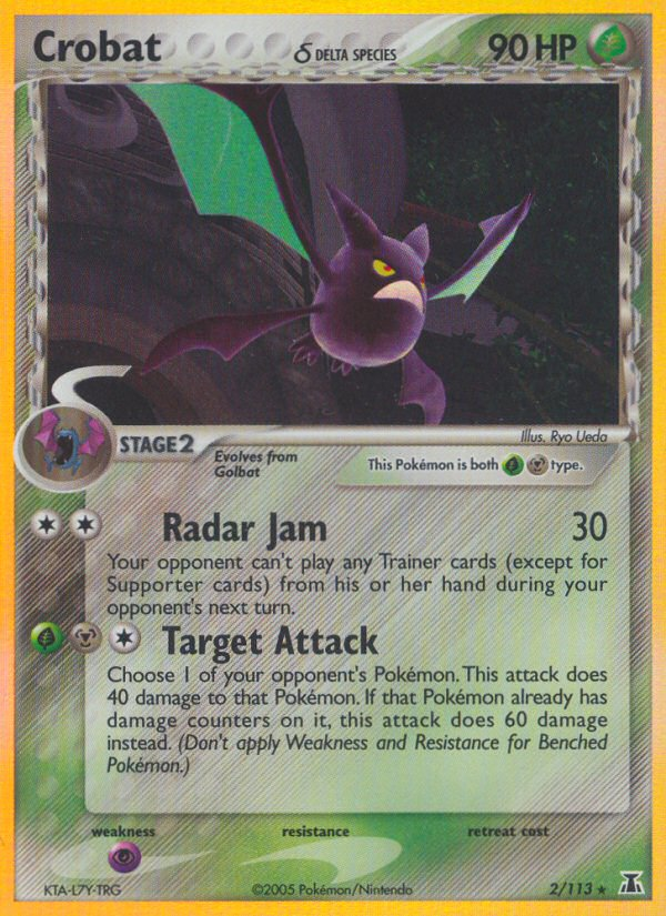 Crobat δ 2/113 Pokémon EX Delta Species (2005) English card — catalogue reference