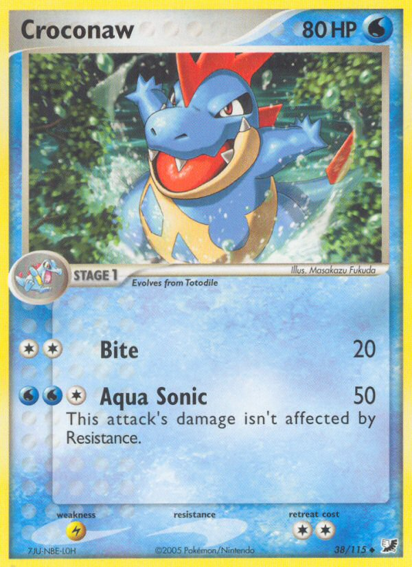 Croconaw 38/115 Pokémon EX Unseen Forces (2005) English card — catalogue reference