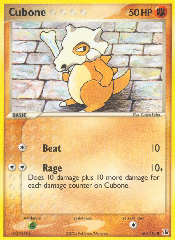 Cubone 60/113 Pokémon EX Delta Species (2005) English card — catalogue reference