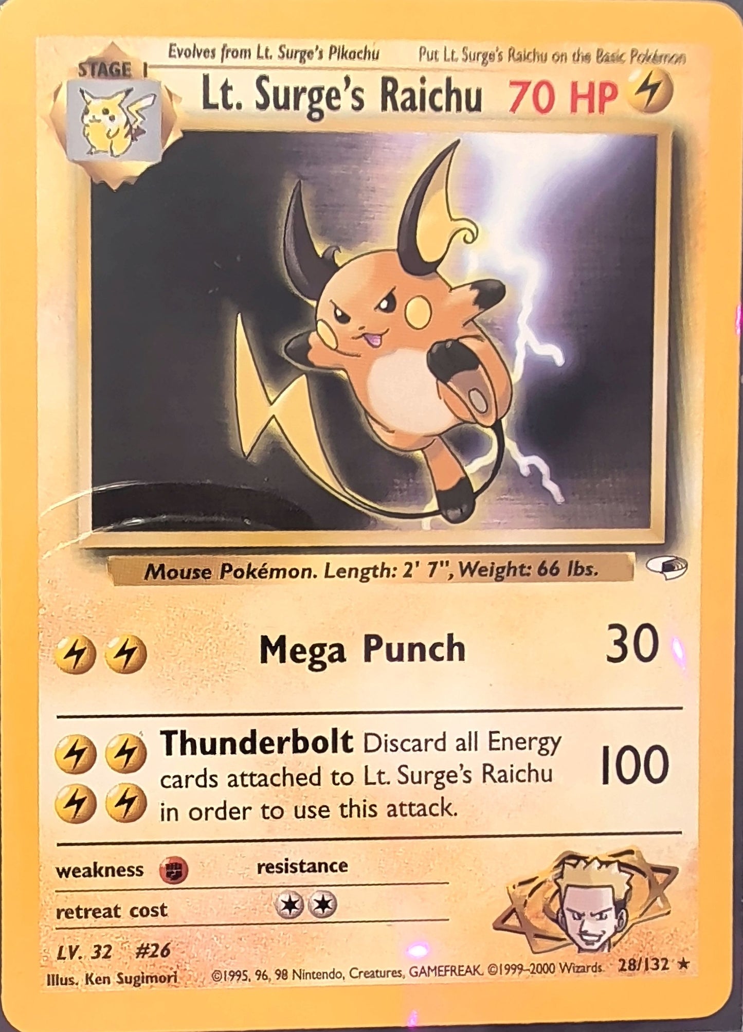 Lt. Surge's Jolteon Rare Gym Challenge 028/132 MP