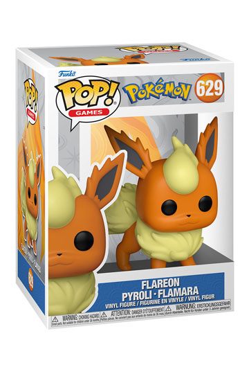 Funko Pop! vinyl figure packaging for Flareon from Pokemon on a white background