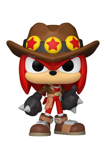 Sonic the Hedgehog figurine with cowboy hat and boots on a white background