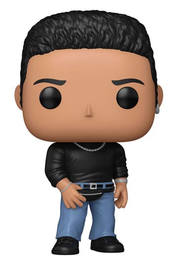 Funko Pop! vinyl figure of a person wearing a black leather jacket and blue jeans on a white background