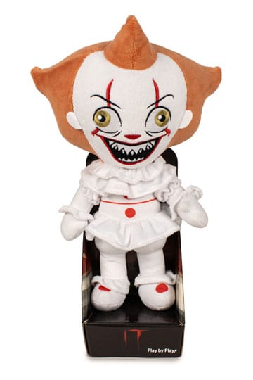 Plush toy resembling a character from 'IT' in packaging on a white background