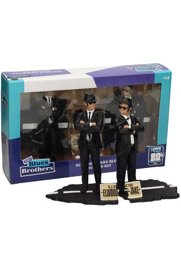 Action figures of the Blues Brothers in packaging on a white background