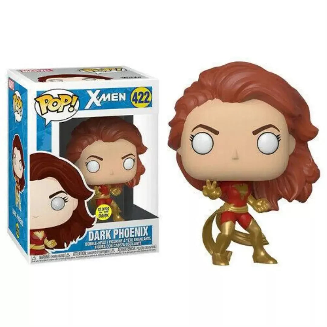 Funko Pop! vinyl figure of Dark Phoenix from X-Men series next to its packaging.