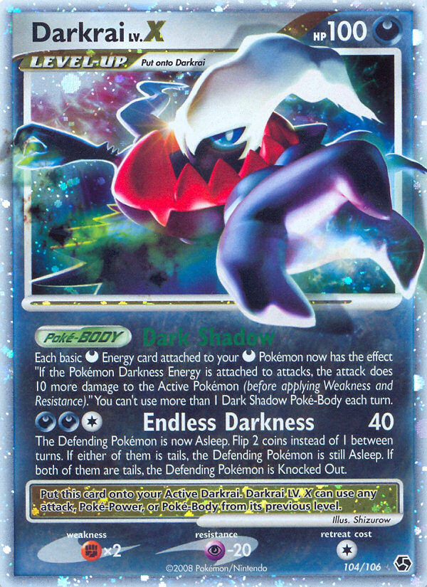 Darkrai LV.X 104/106 Pokémon Great Encounters (2008) English card — catalogue reference