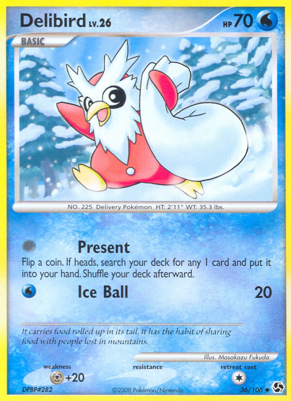 Delibird 36/106 Pokémon Great Encounters (2008) English card — catalogue reference