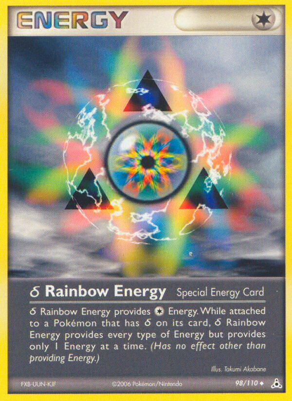 δ Rainbow Energy 98/110 Pokémon EX Holon Phantoms (2006) English card — catalogue reference