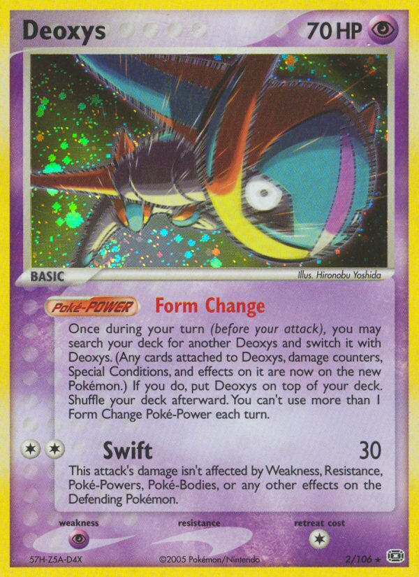 Deoxys 2/106 Pokémon EX Emerald (2005) English card — catalogue reference