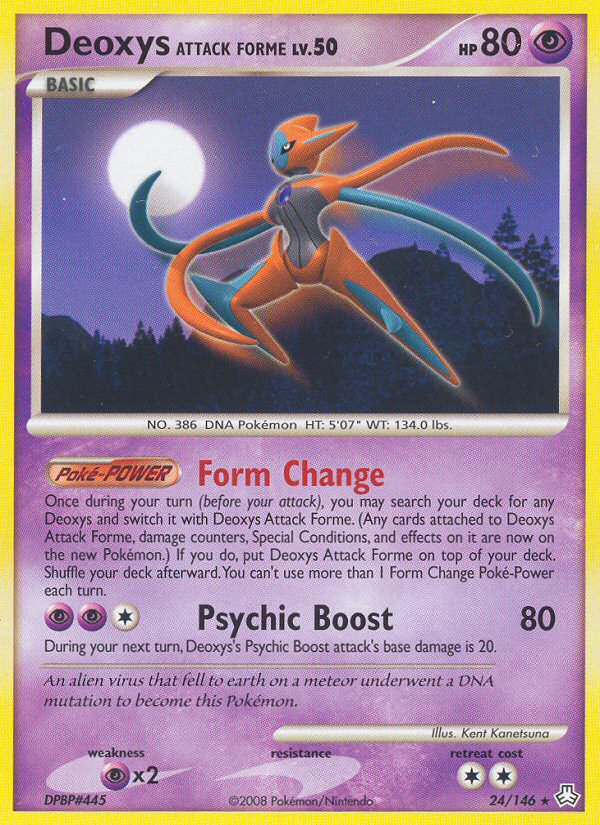 Deoxys Attack Forme 24/146 Pokémon Legends Awakened (2008) English card — catalogue reference