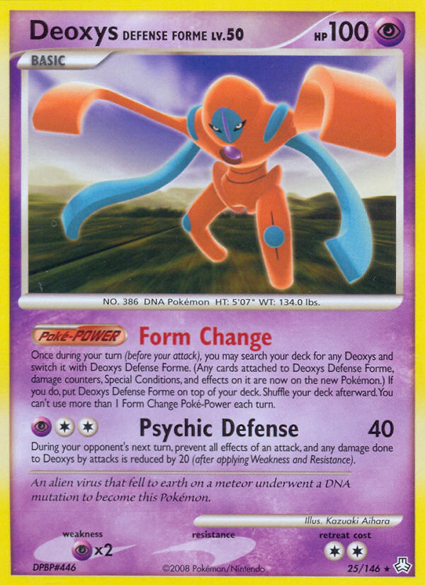 Deoxys Defense Forme 25/146 Pokémon Legends Awakened (2008) English card — catalogue reference