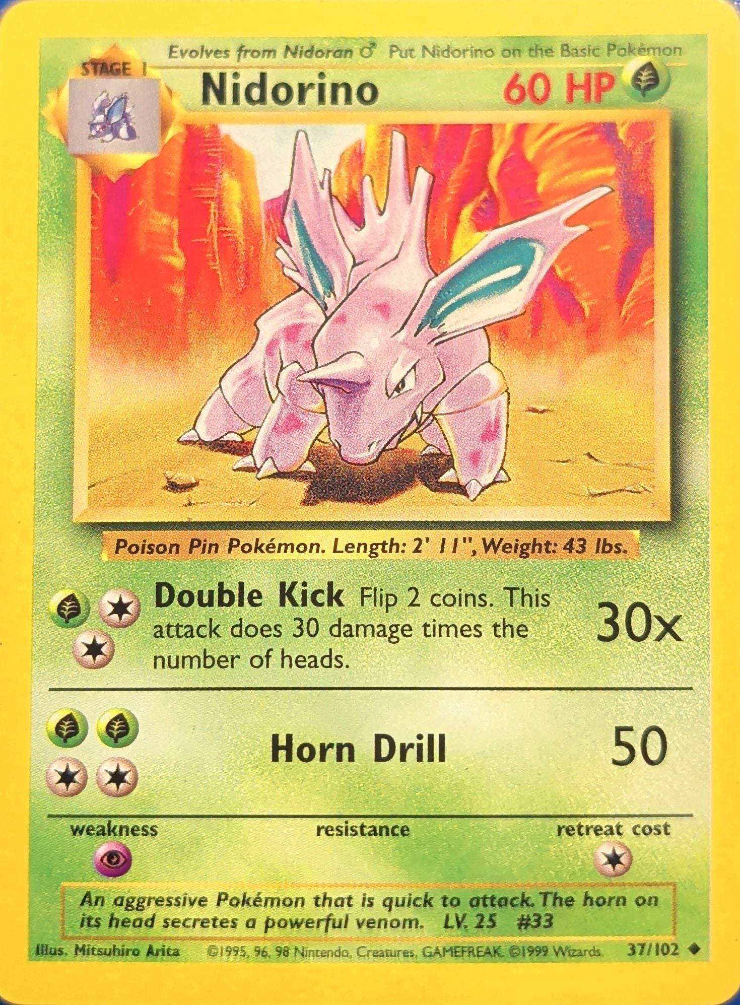 Nidorino Uncommon Base Set 037/102 MP