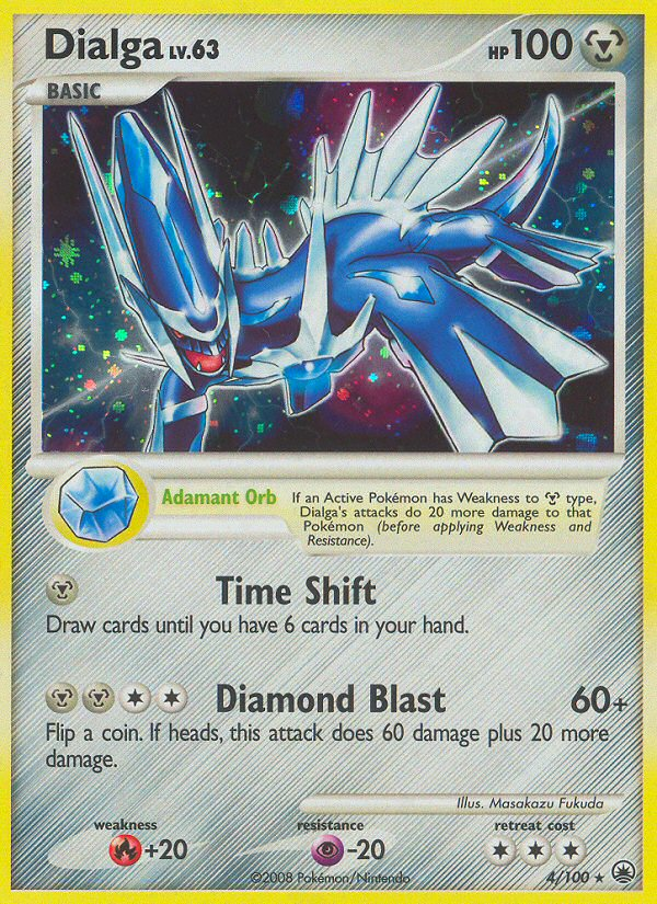 Dialga 4/100 Pokémon Majestic Dawn (2008) English card — catalogue reference