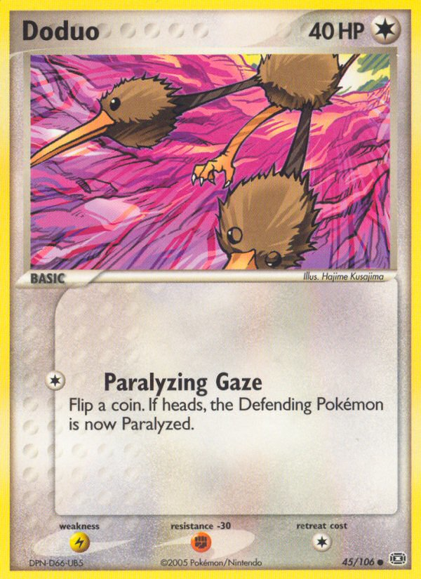 Doduo 45/106 Pokémon EX Emerald (2005) English card — catalogue reference