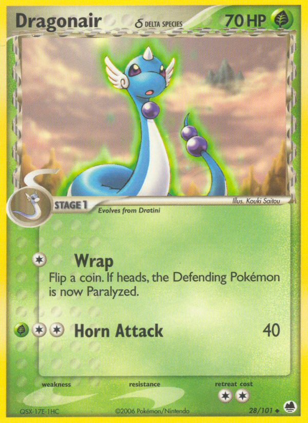 Dragonair δ 28/101 Pokémon EX Dragon Frontiers (2006) English card — catalogue reference