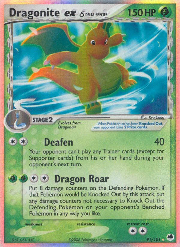Dragonite ex δ 91/101 Pokémon EX Dragon Frontiers (2006) English card — catalogue reference