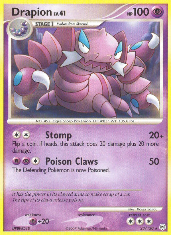 Drapion 23/130 Pokémon Diamond & Pearl (2007) English card — catalogue reference