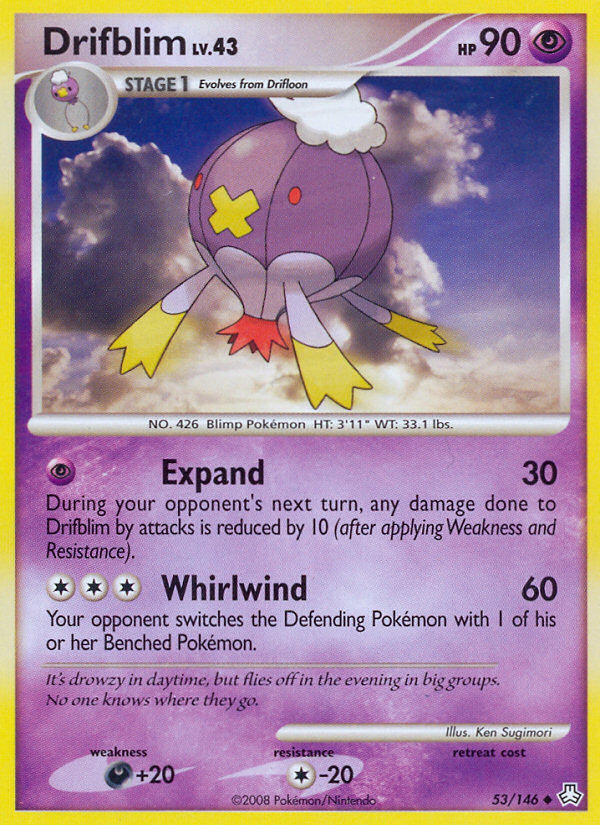 Drifblim 53/146 Pokémon Legends Awakened (2008) English card — catalogue reference