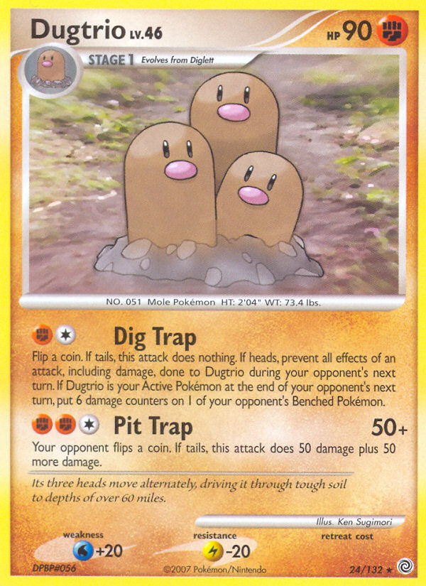 Dugtrio 24/132 Pokémon Secret Wonders (2007) English card — catalogue reference