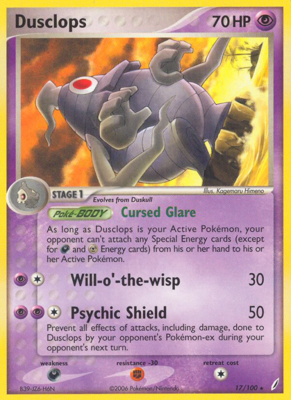 Dusclops 17/100 Pokémon EX Crystal Guardians (2006) English card — catalogue reference